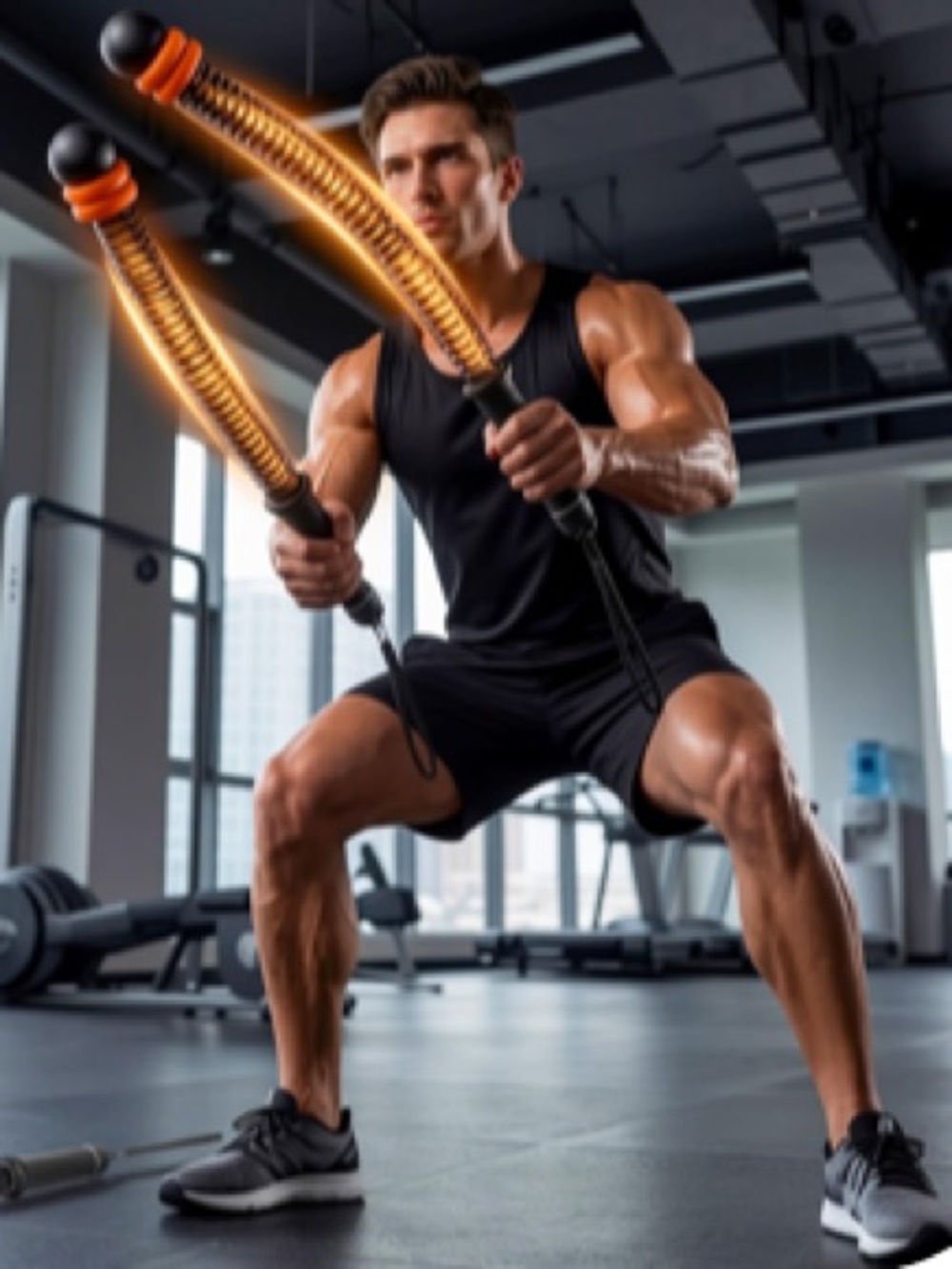 Battle Ropes Weignt Ropeless Battle Ropes 2-Pack, Quiet Home Gym Workout - Picture 2 of 7